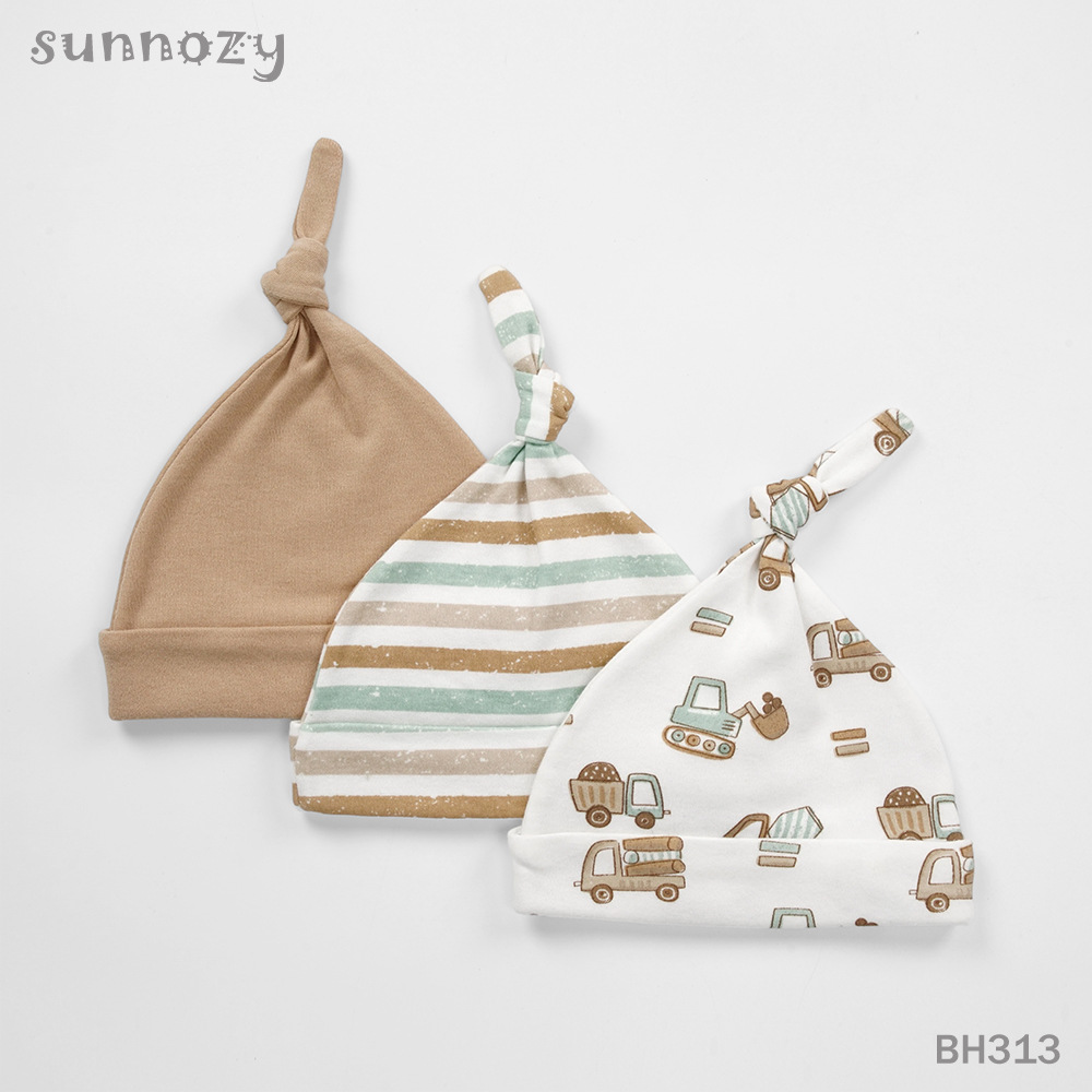 0-6 meses 3 piezas de gorras de lanugo de algodón puro, gorras de bebé lindo europeo y americano, gorras de algodón para bebés