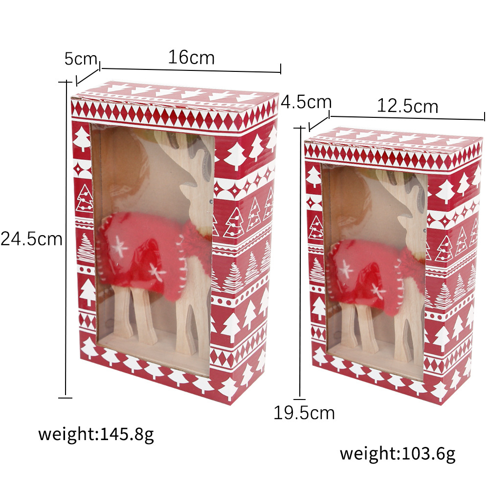 Nuevos adornos navideños de renos de madera transfronterizos 2026, decoraciones de Navidad, accesorios para escaparates, decoraciones para el hogar