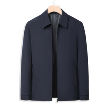 中老年男装夹克男春秋季翻领行政商务夹克爸爸装夹克衫一件代发