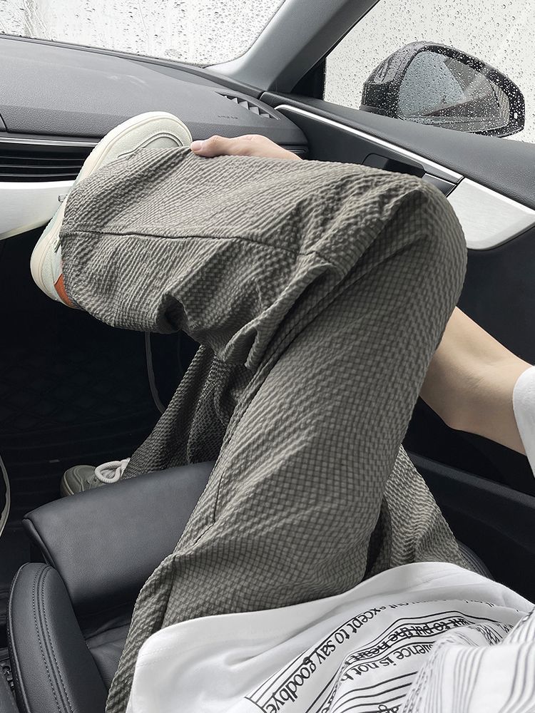 Men's Breathable Bubble Gauze Casual Pants Quick-dry Summer Trousers_voghion.com