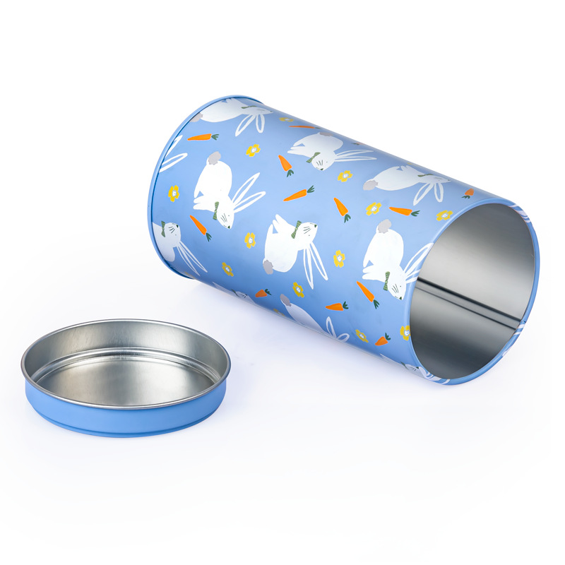 Round Tinplate Jar Coffee Packaging Iron Box Tea Jar Iron Jar Candy Coffee Bean Nuts Sealed Storage Empty Jar