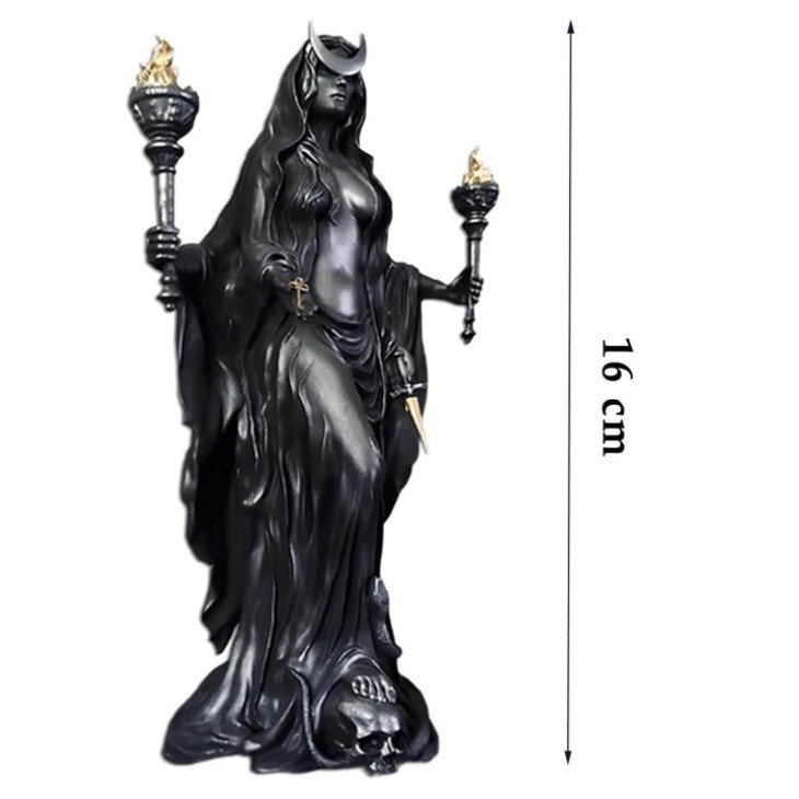 ヘカト・ニクリポロス 夜の魔女 死神の光の使者 カテ 女神の猟犬 樹脂彫刻|undefined
