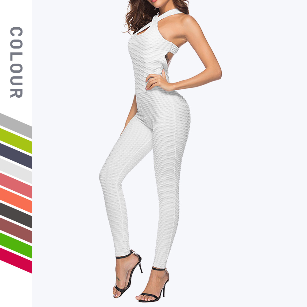 European and American One-piece Yoga Clothing Women's Fitness Sportswear Women's Air Yoga Clothing Sexy Peach Hip One-piece Fitness Clothing