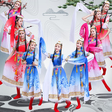 女装民族服装演出服舞台装演出服装西藏舞蹈服饰藏族水袖舞蹈长裙