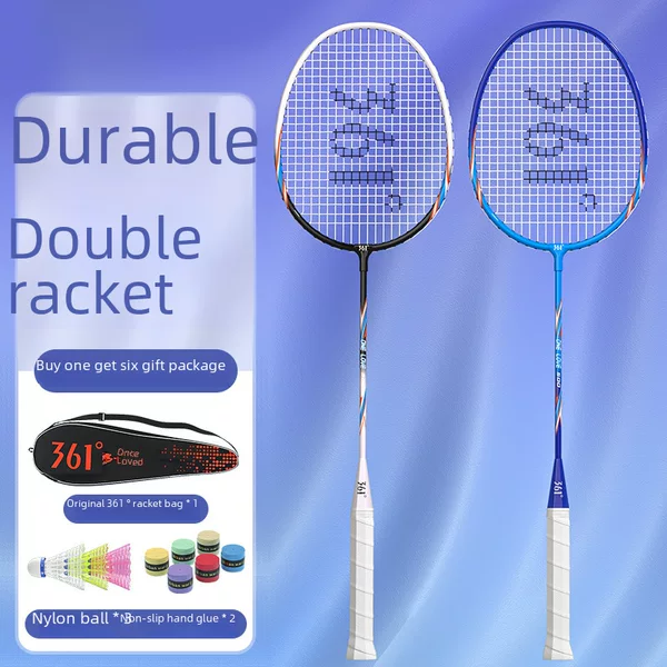 361 ° badminton racket 500 series double racket durable student Adult attack ultra light male and female beginner suit