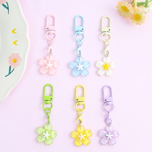 彩色小清新樱花透色钥匙扣可爱挂件手机链包包玩偶小挂饰现货批发