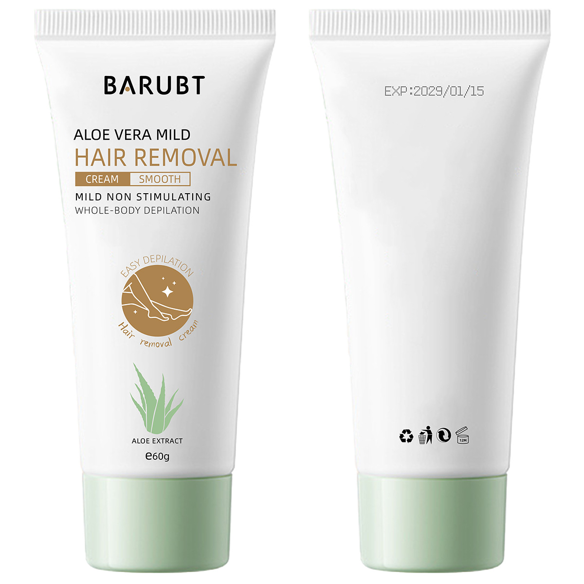 BARUBT Vera Concentrated Cream Anxinjing Pure and Mild Deep Hair Removal without Harming the Skin Aloe Gel_voghion.com