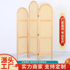 中式屏风隔断客厅进门玄关卧室遮挡可移动复古藤编折叠实木屏风