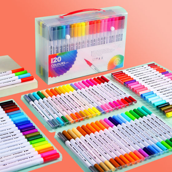 120-color children's painting pen set washable non-toxic double-headed watercolor pen student art painting water-based Hook pen