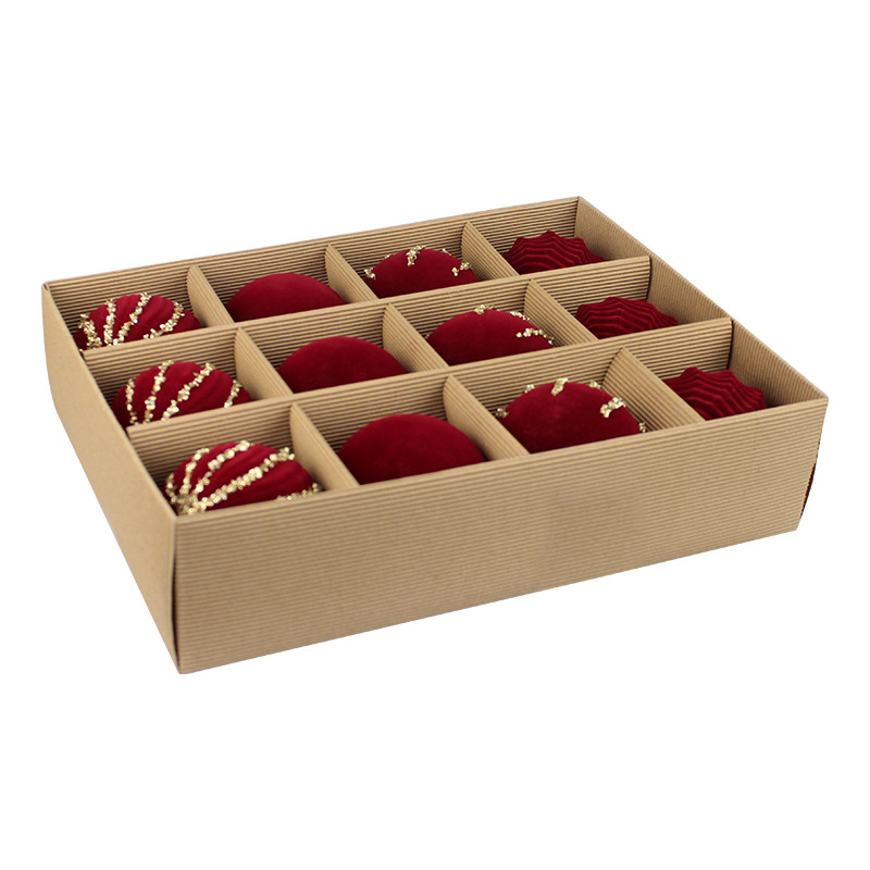 Bolas de Navidad flocado bolas de Navidad bolas de decoración de Navidad 8cm bolas de Navidad decoración de árbol de Navidad colgante decoración de Navidad