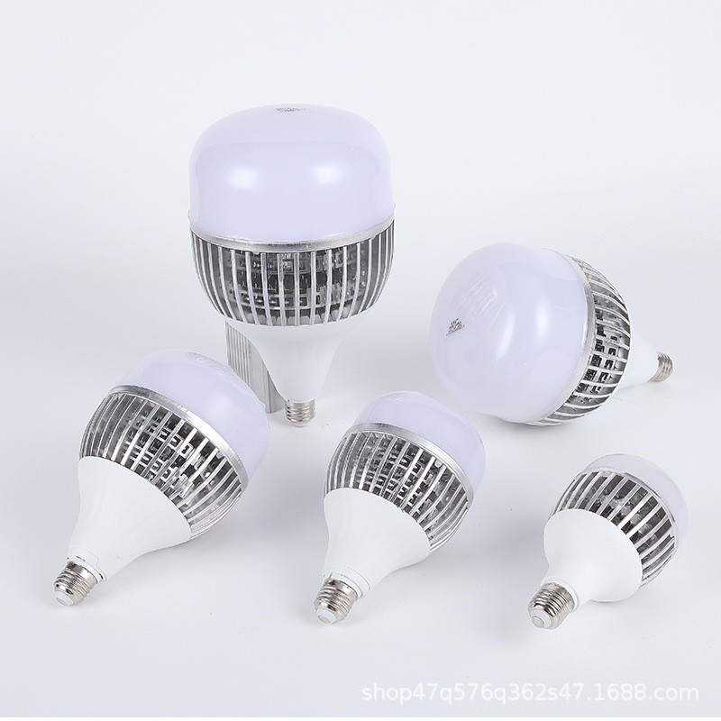 Lámpara LED de Alta Potencia para Taller o Fábrica, Bombilla E27 con Montaje de Rosca, Luz con Aletas de 36W/50W, Iluminación Industrial para Almacenes