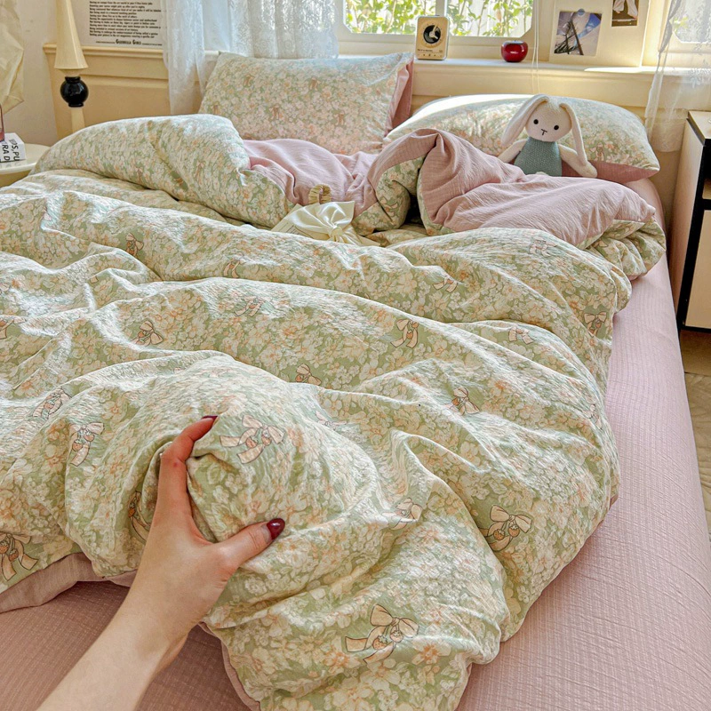 Демисезонный комплект для мамы и ребенка, утепляющее зимнее хлопковое покрытие для дома, простыня, 4 предмета, стиль высокого качества