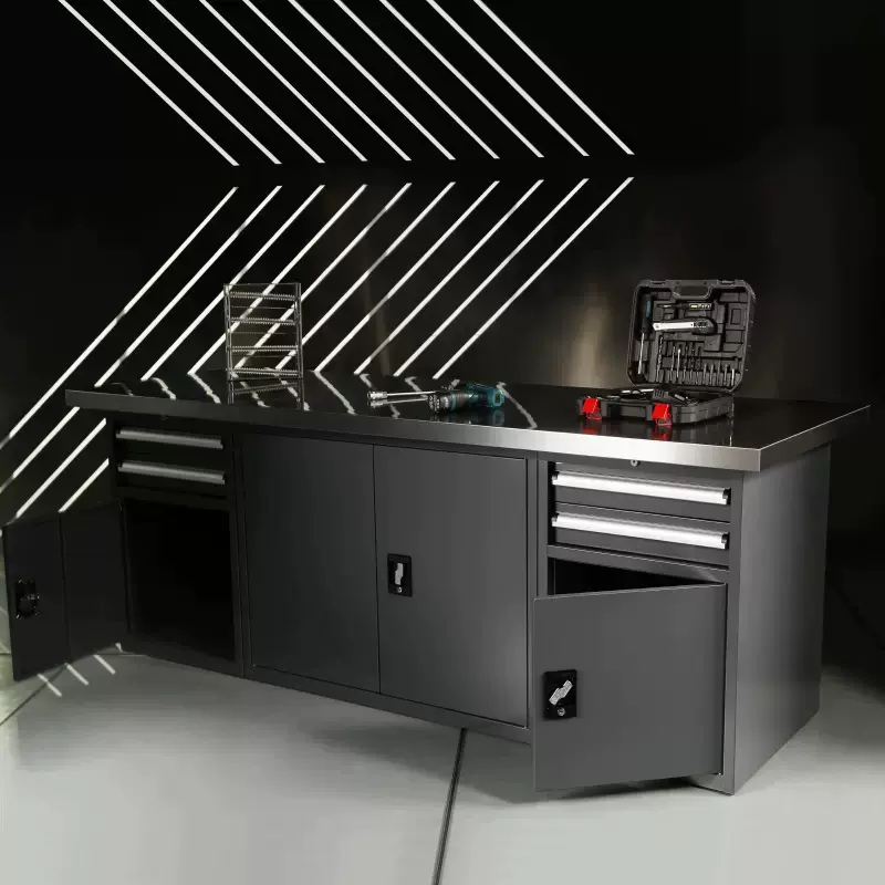 全钢工作台，维修工作台，机修工作台工具柜工作台灰色工作台