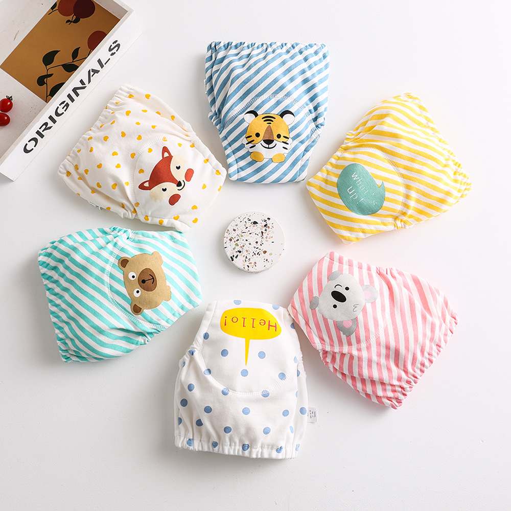 2 prices New Korean style baby gauze diapers waterproof washable diapers pure cotton diaper pocket baby learning pants