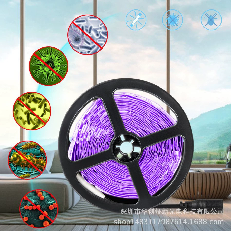 UV LED light strip, 5 V, 395–400 nm (UV purple), 1–3 m, optional black battery case