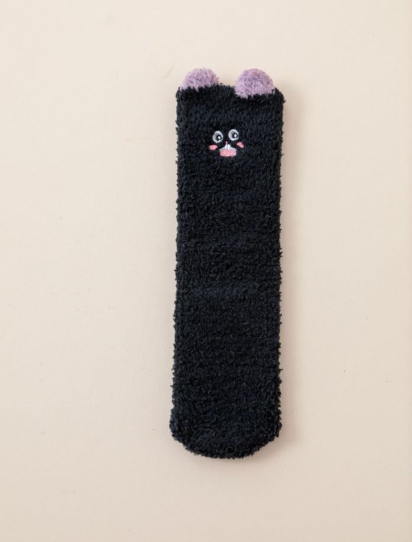 Calcetines de Piso Infantiles de Poliéster Térmicos, Antiolor y Bordados para Otoño e Invierno