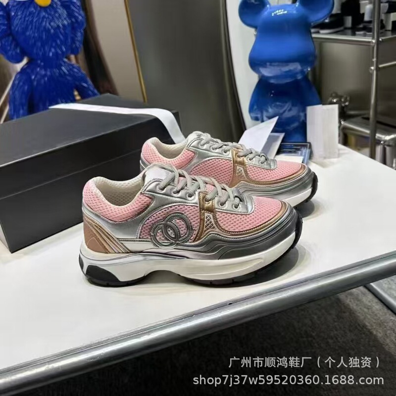 高版银角大王运动鞋真皮厚底老爹鞋网面百搭系带透气休闲运动鞋女|undefined