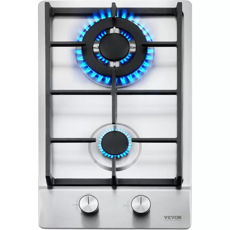 VEVOR 12 inch 2 Burners Cooktop Max 12250BTU Built-in Stainl