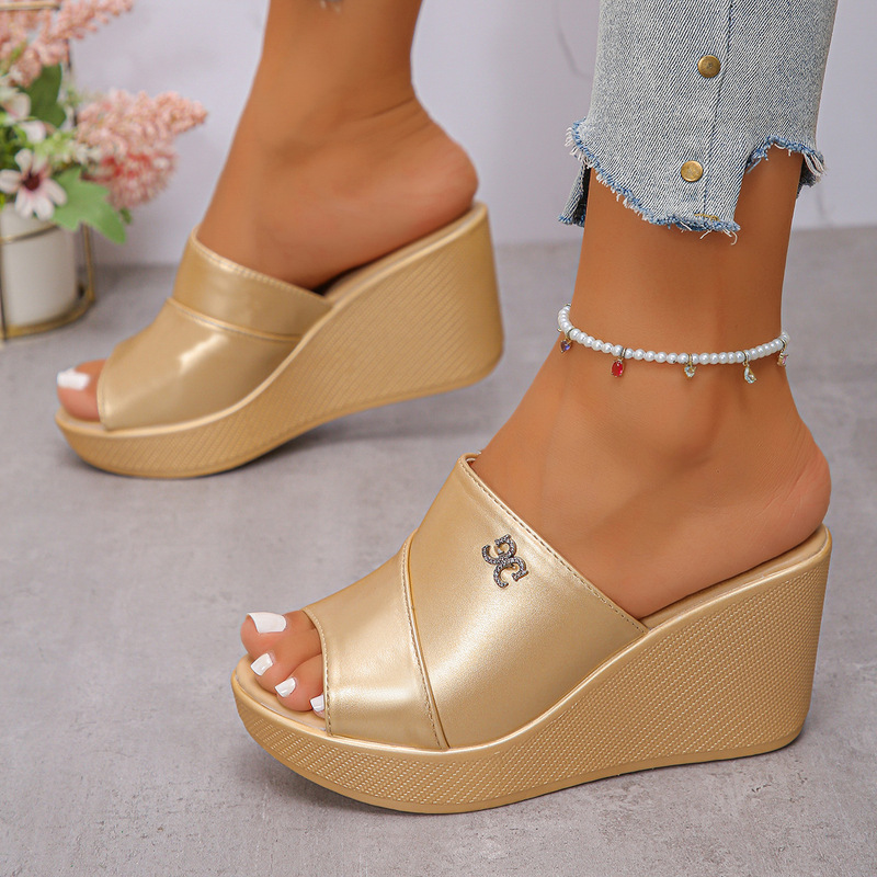 Women's Fashion Open-Toe Wedge Sandals for Summer, New Thick-Soled Outdoor Large Size Slip-On Sandals Wish Women's Fashion Open-Toe Wedge Sandals for Summer, New Thick-Soled Outdoor Large Size Slip-On Sandals Wish