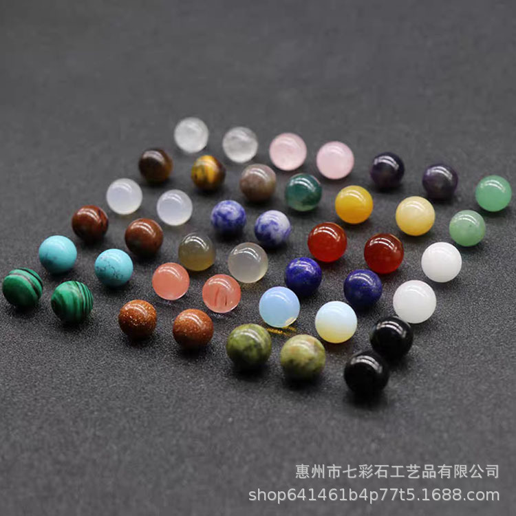 水晶无孔半孔单珠  天然水晶球 diy天然半宝石散珠耳环圆珠子批发