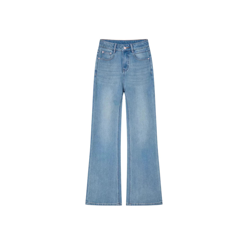 Glacier Blue Straight-Leg Flared Pants, New Spring/Summer Style, Four-Way Stretch Soft Denim, Classic Flared Jeans, Slim Fit, Flattering Glacier Blue Straight-Leg Flared Pants, New Spring/Summer Style, Four-Way Stretch Soft Denim, Classic Flared Jeans, Slim Fit, Flattering