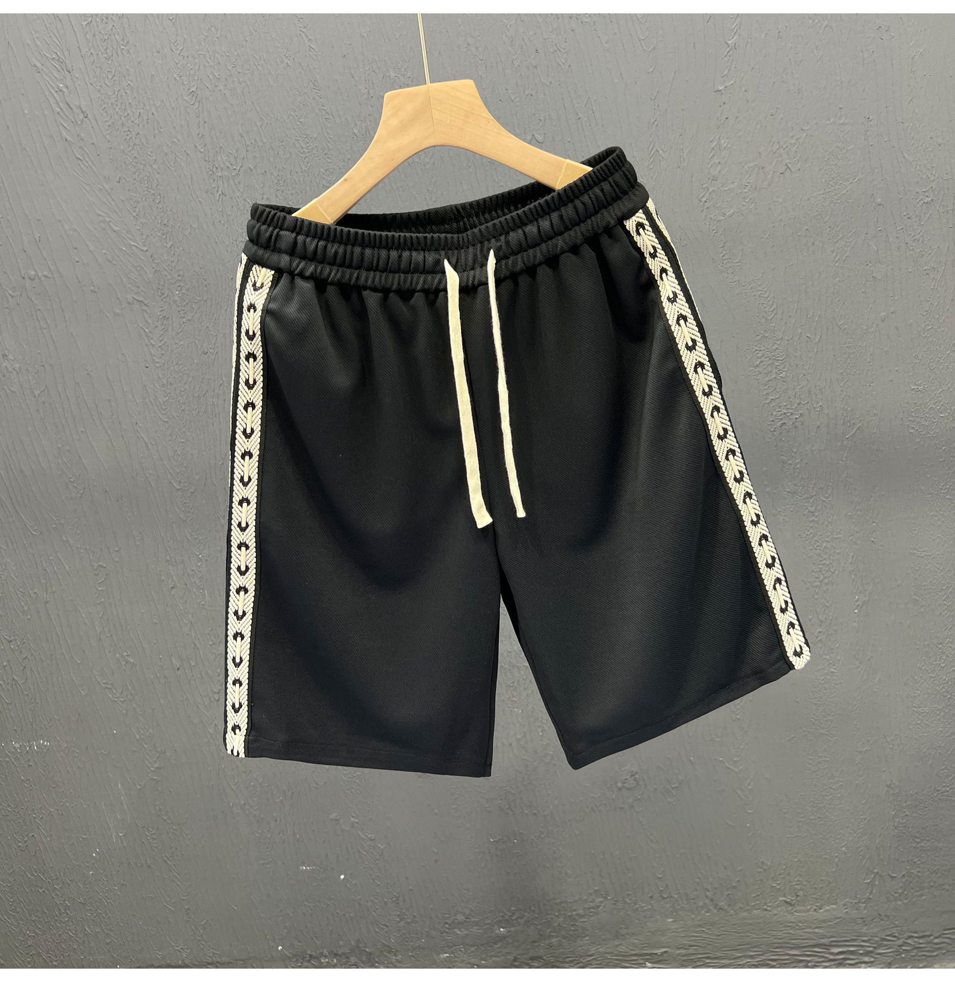 Pantaloncini sportivi estivi alla moda di Instagram, pantaloni Pent impiombati a linea aperta, pantaloncini larghi casual da uomo_voghion.com