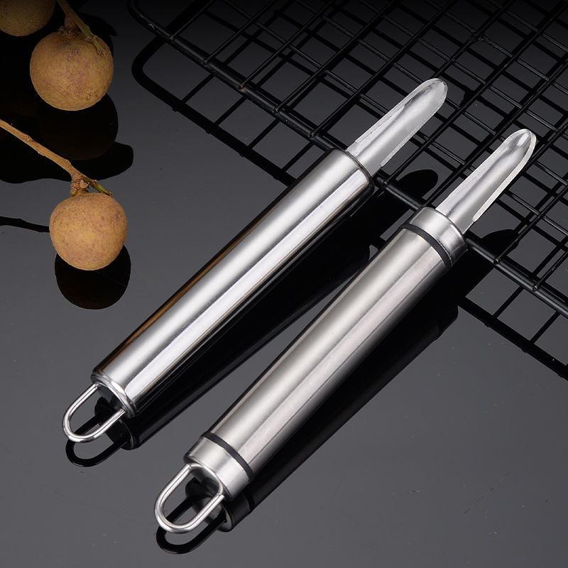 Longan desnuclear camarón cuchillo de espalda para excavar el cerebro de camarón herramienta de desnuclear de carne de camarón artefacto de acero inoxidable desnuclear artefacto