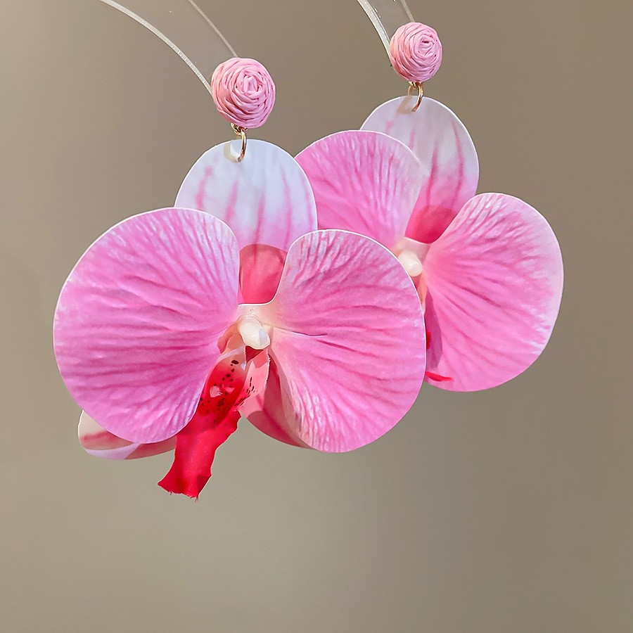 Pendientes de borla de flores de gasa de aguja de plata Pendientes de dopamina de bosque dulce Pendientes de todo fósforo de tendencia de nicho Mujeres al por mayor
