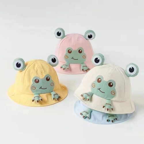 Cute Little Frog Baby Hat Spring and Autumn Thin Model Sunshade Children's Sun Hat Outing Unisex Toddler Sun Hat