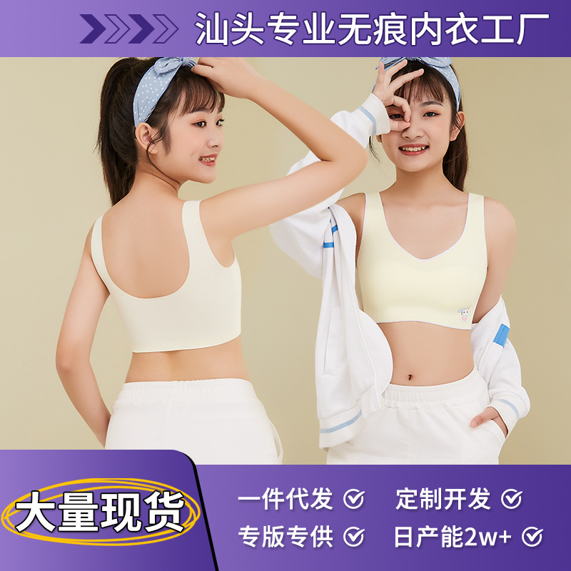 흔적 없는 발달 단계 조끼형 속옷 탈부착 가능한 가슴 패드 무와이어 경량 초등학생 2단계 어린이 만화