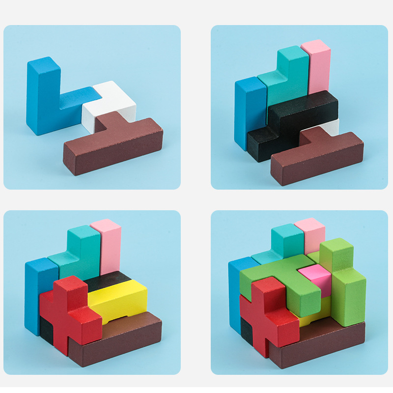 Educación DE LOS NIÑOS Luban Soma cubo inteligente tres bloques de construcción tridimensionales Espacio Juguetes de 3 años de edad