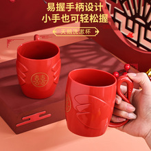 新款漱口杯喜字加厚红色天鹅结婚家用喜庆刷牙杯子情侣简约洗漱杯