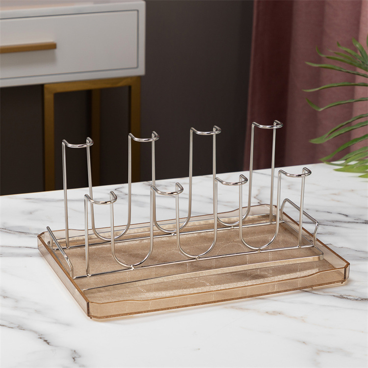 8위치 하이앤로우 컵홀더(실버) + 투명 트레이