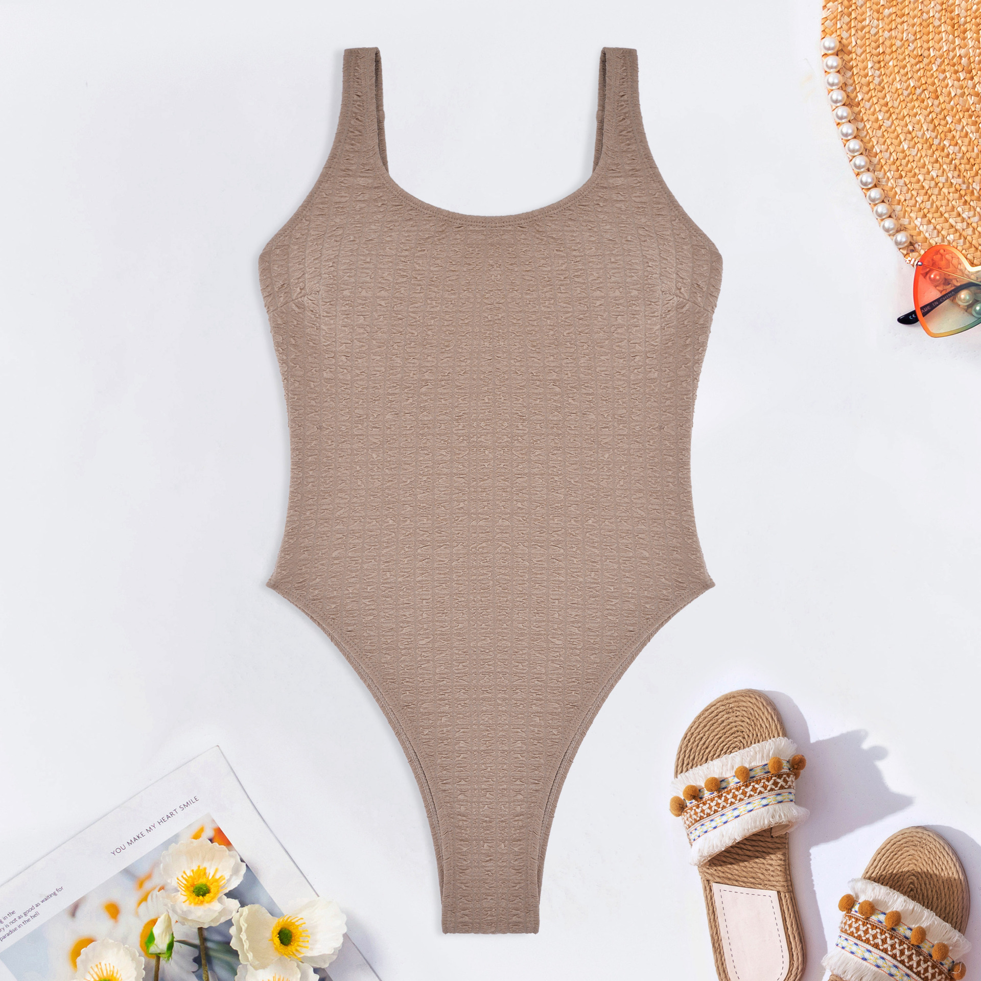 Women's Simple Style Solid Color 1 Piece One Piece Swimwear display picture 4