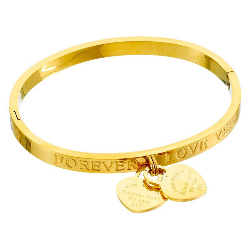 Joyas de acero de titanio exquisito amor doble corazón de melocotón pulsera de acero de titanio para mujer temperamento de lujo ligero moda salvaje estilo ins nicho