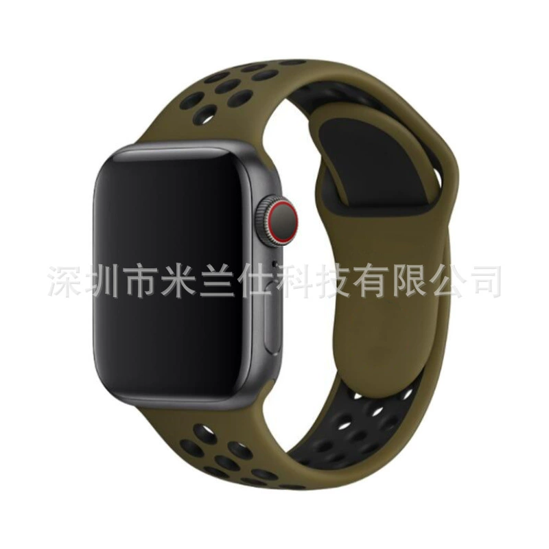 Двухцветный силиконовый браслет Nike S9 подходит для Apple iWatch6789se спортивный Ultra2