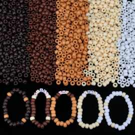 1000pcs/bag pony beads 5色小马珠6*9mm桶珠DIY间隔串珠配件