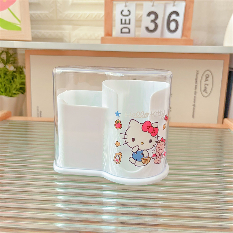日系卡通少女心化妆棉粉扑收纳盒家用棉签收纳盒猫咪马卡龙盒子|undefined