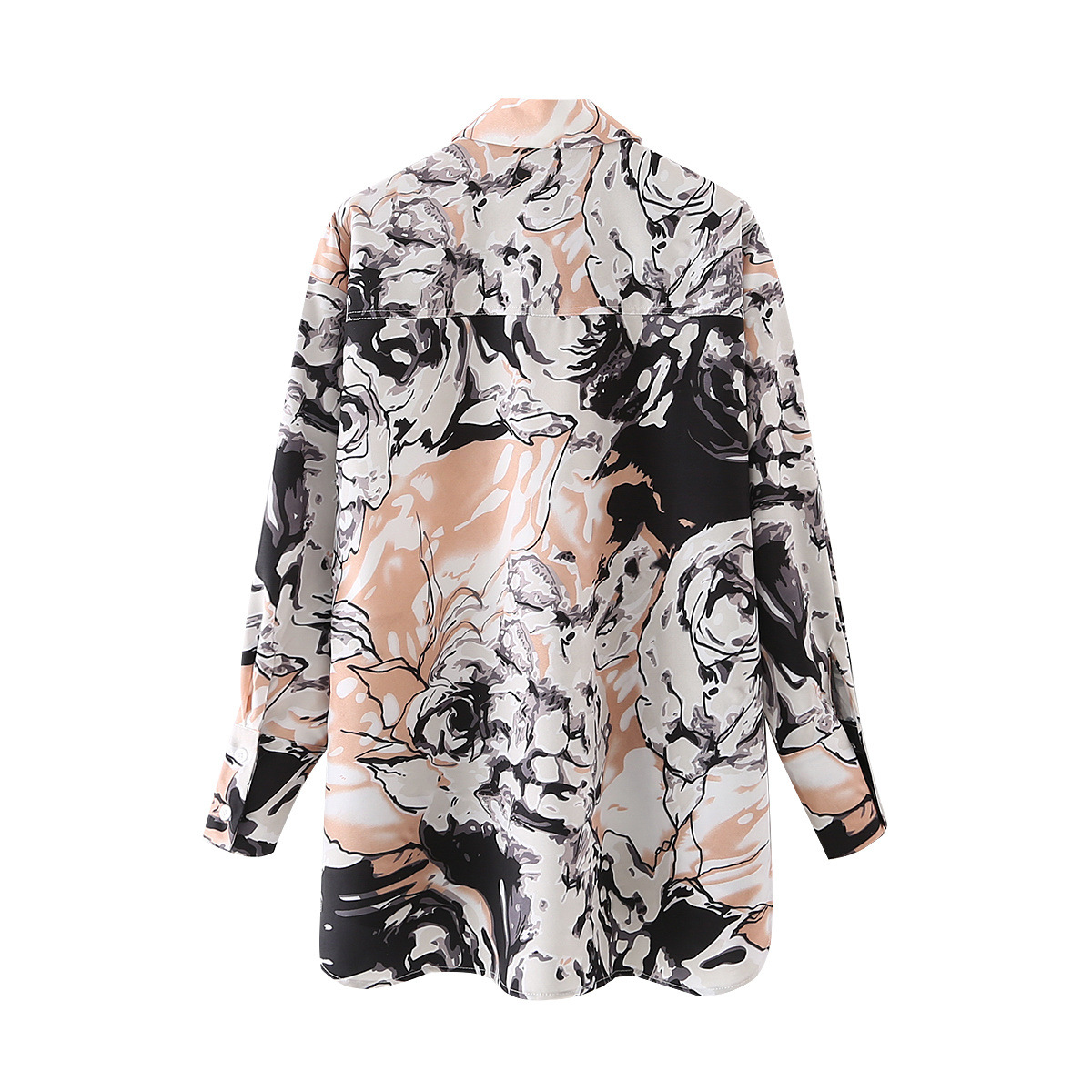 printed single-breasted long-sleeved shirt NSAM38010