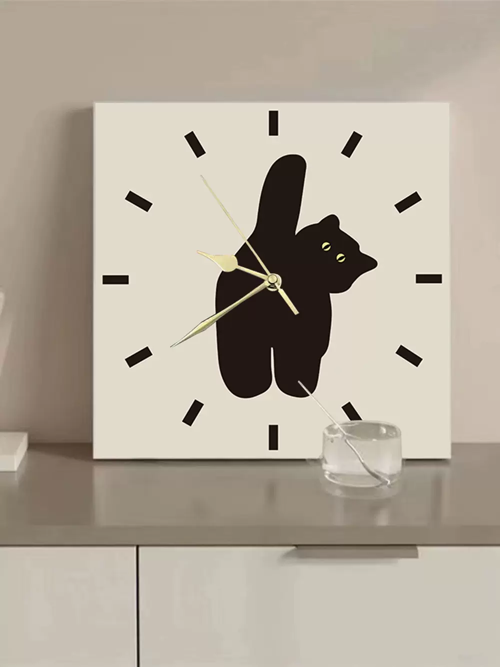 猫咪装饰钟表 创意北欧时钟挂钟客厅现代简约餐厅钟表静音挂钟