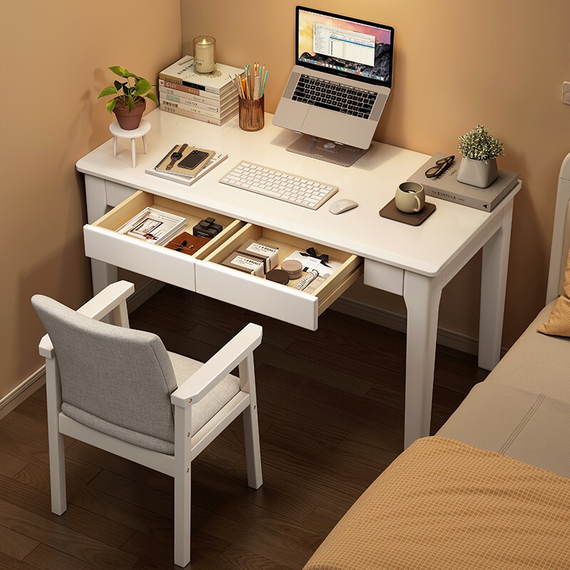 Solid wood desk for small spaces, long table with drawers, study desk, home office desk, computer desk, student writing desk Solid wood desk for small spaces, long table with drawers, study desk, home office desk, computer desk, student writing desk