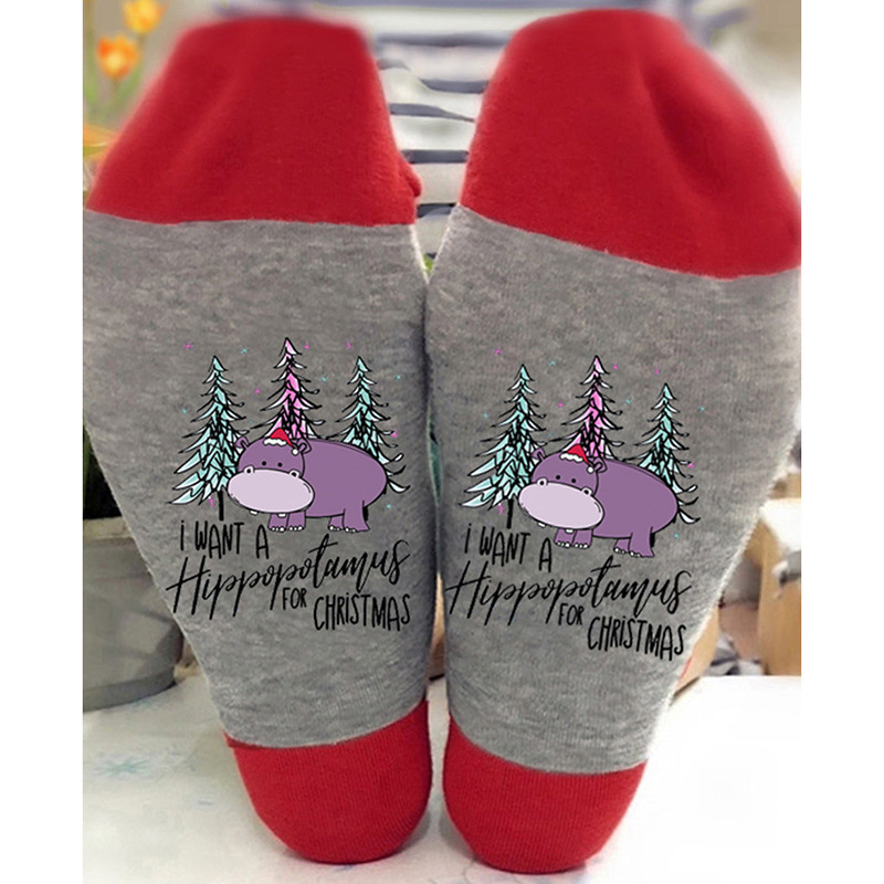 Calcetines de algodón transfronterizos de otoño e invierno para hombres y mujeres copa de vino tinto personalizada calcetines casuales de media pantorrilla ins medias transpirables a juego de colores de moda al por mayor