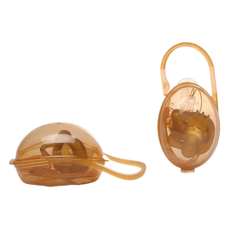 Baby Liquid Silicone Pacifier Cat Head Round Flat Mouth Animal Anti-Drop Chain Storage Box Pacifier Chain Clip Chain