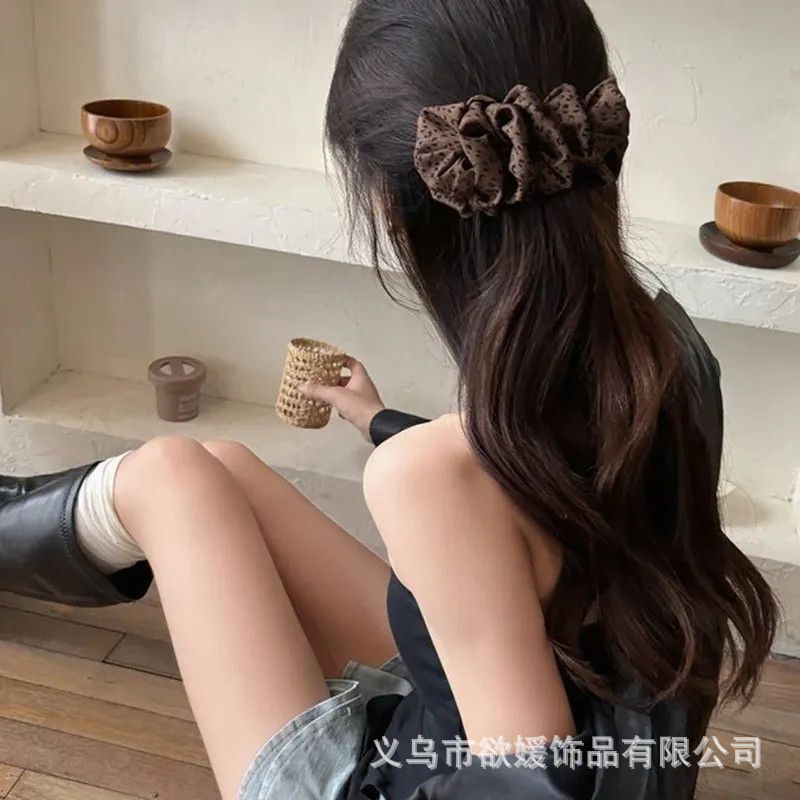 韩版豹纹复古辣妹高级感香蕉夹2025年早秋高马尾竖夹后脑勺新款女|undefined