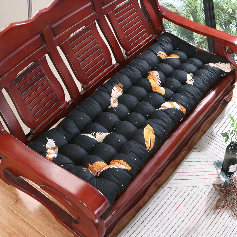 Sofá de madera sólida gruesa cuatro estaciones muebles de madera universal cojín de banco sofá antiguo de tres asientos Nayou