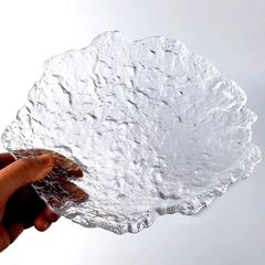 日本式手作りガラス皿氷露皿家庭用ハンマーポット