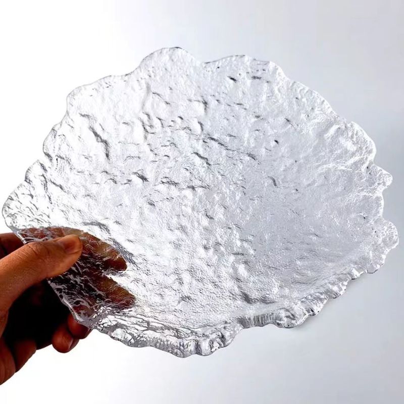 日本式手作りガラス皿氷露皿家庭用ハンマーポット|undefined