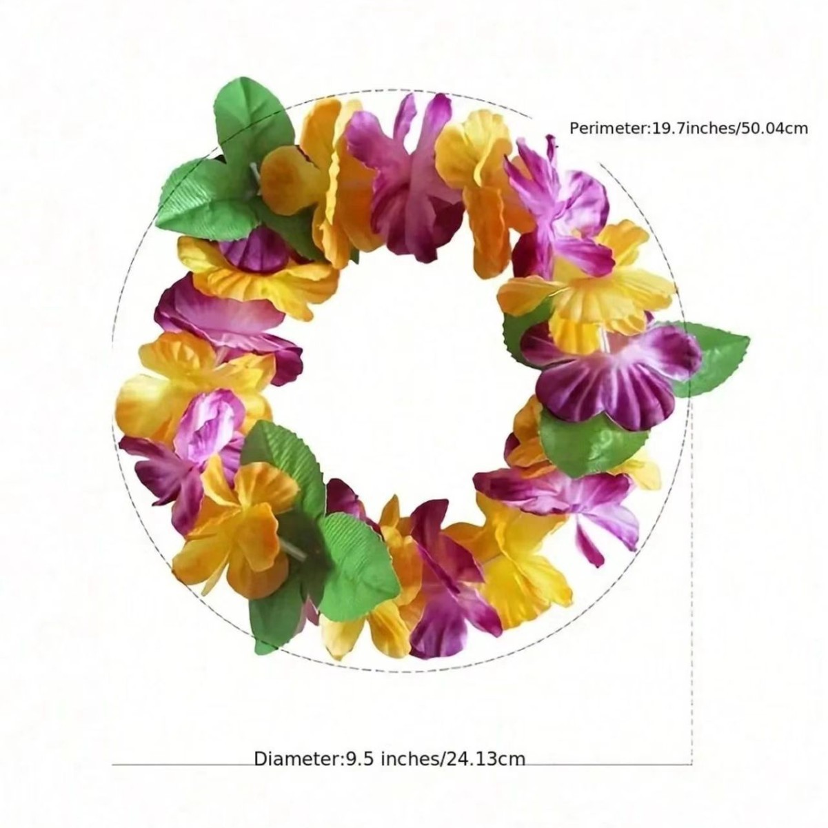 Transfronterizo 18 flores de color perímetro 54 cm pétalos de diámetro 6.5 cm arnés de cabeza multicolor decoración de baile