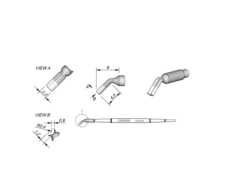 西班牙 JBC C210-015 焊接连接器内部Ø0,8引线烙铁头 C210015