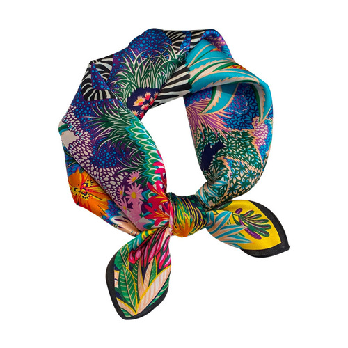Summer new fashion silk scarf silk floral silk scarf silk mulberry silk decorative scarf women's small square scarf